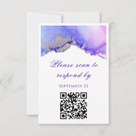 Scan om te reageren Paarse Huwelijks-RSVP Kaart