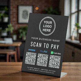 Scan om Venmo Paypal CashApp QR-codes Logo te beta Reclamebord Met Voetstuk