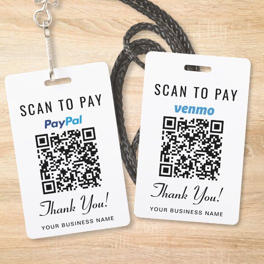 Scan om Venmo PayPaL QR-code te betalen Badge