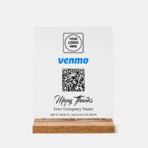 Scan om Venmo QR-code betaling white display bord