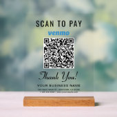 Scan om Venmo QR-code te betalen Acryl Bord (Neutraal)