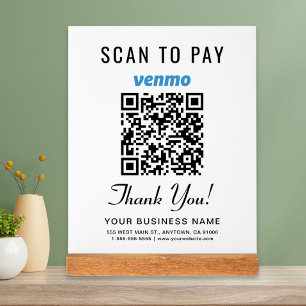 Scan om Venmo QR-code wit te betalen Acryl Bord