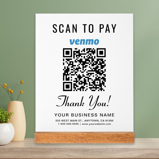 Scan om Venmo QR-code wit te betalen Acryl Bord
