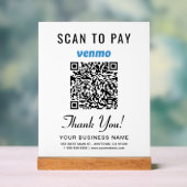 Scan om Venmo QR-code wit te betalen Acryl Bord (Neutraal)