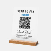 Scan om Venmo QR-code wit te betalen Acryl Bord (Hoek)
