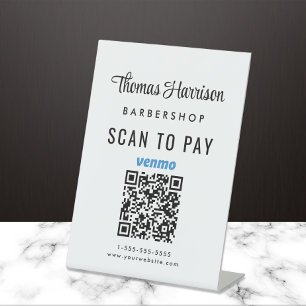 Scan om Venmo QR-code zakelijke tafelblad te betal Reclamebord Met Voetstuk