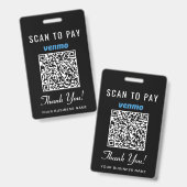 Scan om Venmo QR-code zwart te betalen Badge (Voor- en achterkant)