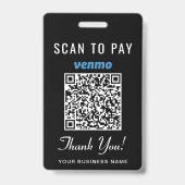 Scan om Venmo QR-code zwart te betalen Badge (Achterkant)