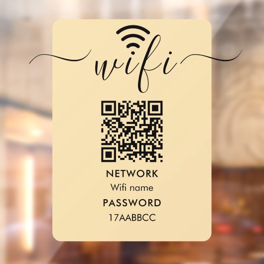 Scan om Wifi Netwerk QR Code Minimalist te verbind Raamsticker (Vel 2)