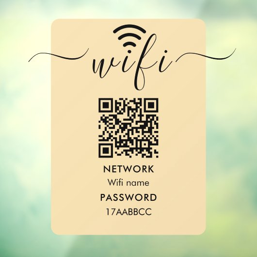 Scan om Wifi-netwerk QR-code minimalistisch te ver Raamsticker (Vel 3)