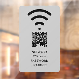 Scan om Wifi-netwerk QR-code Modern Grijs te verbi Raamsticker