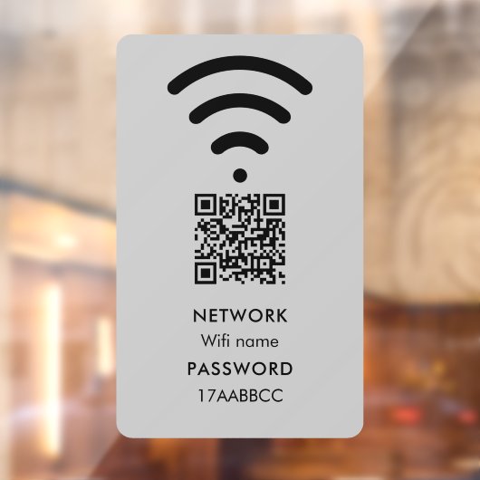 Scan om Wifi-netwerk QR-code Modern Grijs te verbi Raamsticker (Vel 2)