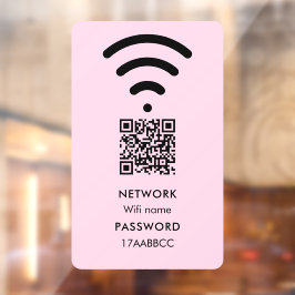 Scan om Wifi-netwerk QR-code Modern Roze te verbin Raamsticker