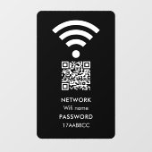 Scan om Wifi Netwerk QR Code Modern Zwart te verbi Raamsticker (Vel)