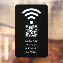 Scan om Wifi Netwerk QR Code Modern Zwart te verbi Raamsticker