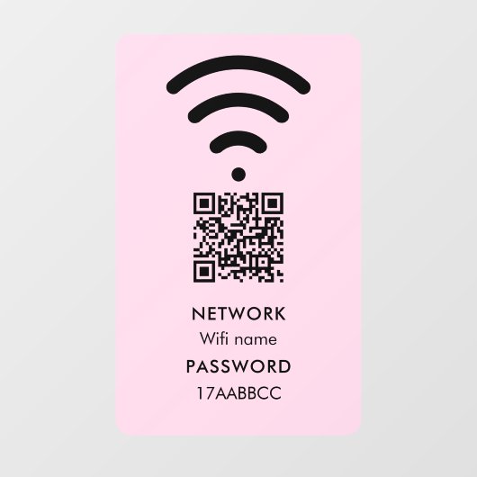 Scan om Wifi-netwerk QR-code te verbinden Modern R Raamsticker (Vel)