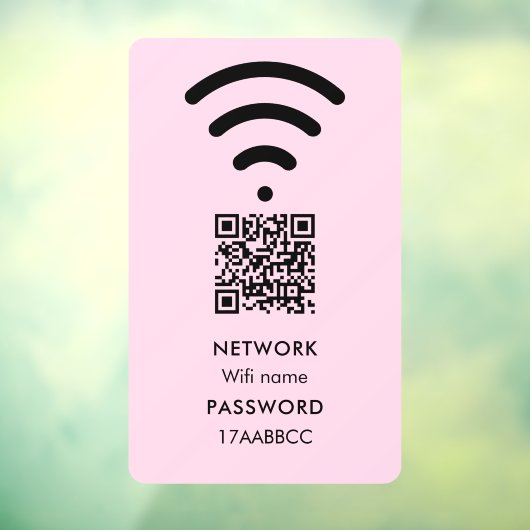 Scan om Wifi-netwerk QR-code te verbinden Modern R Raamsticker (Vel 3)