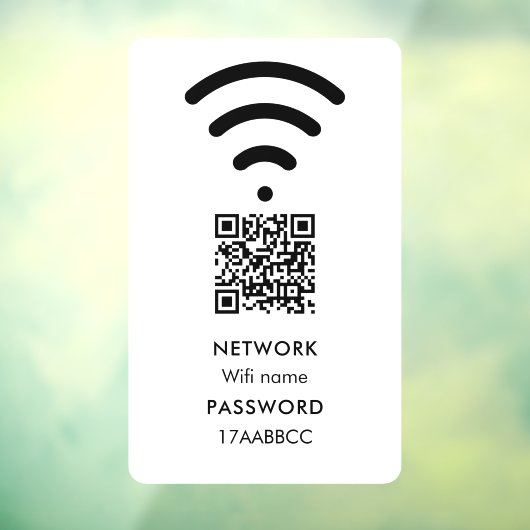 Scan om Wifi-netwerk QR-code te verbinden Modern W Raamsticker (Vel 3)