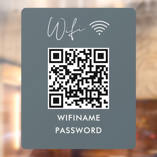 Scan om Wifi Qr Code Wachtwoord Modern Marine te V Raamsticker (Vel 2)
