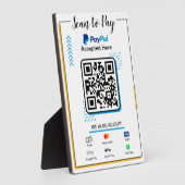 Scan om Zakelijk Betalingsbord | Paypal QR Code Be Fotoplaat (Zijkant)