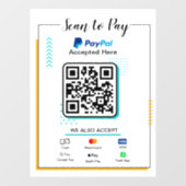 Scan om Zakelijk Betalingsbord | Paypal QR Code Be Raamsticker (Vel)