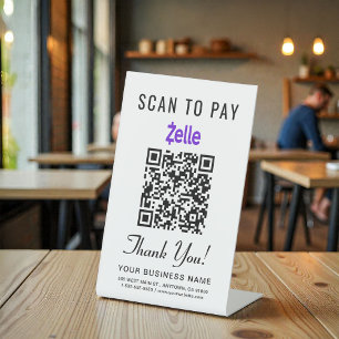 Scan om Zelle QR-code te betalen Reclamebord Met Voetstuk