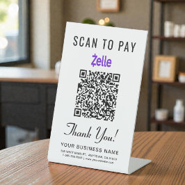 Scan om Zelle QR-code te betalen Reclamebord Met Voetstuk