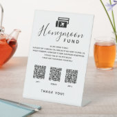 Scan QR Code App Digital Honeymoon Fund Weddenscha Reclamebord Met Voetstuk (Insitu)