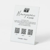 Scan QR Code App Digital Honeymoon Fund Weddenscha Reclamebord Met Voetstuk (Voorkant)
