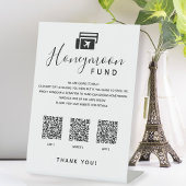 Scan QR Code App Digital Honeymoon Fund Weddenscha Reclamebord Met Voetstuk