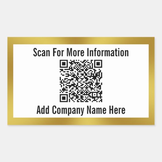 Scan QR Code Bedrijfsnaam Bedrijfsnaam Sjabloon Rechthoekige Sticker (Voorkant)