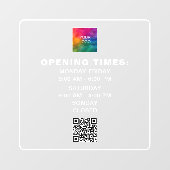 Scan QR-code Bedrijfsuren Upload Logo Minimalistis Raamsticker (Vel)