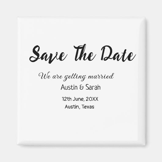 Scan QR-code datum opslaan trouwwebsite moderne te Magneet (Voorkant)