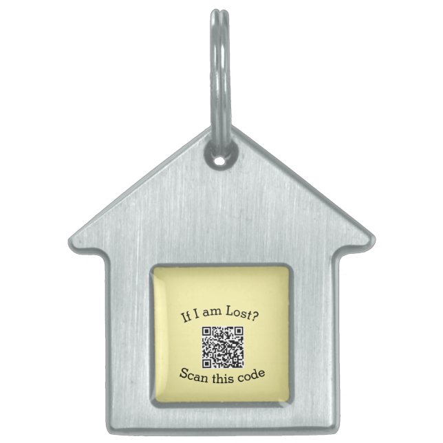 Scan QR-code gevonden mij code huisdier  Huisdieren Naamplaatje (Voorkant)