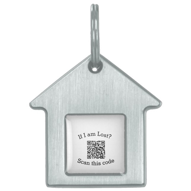 Scan QR-code gevonden mij code huisdier  Huisdieren Naamplaatje (Voorkant)