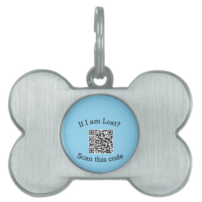 Scan QR-code gevonden mij code huisdier  Huisdieren Naamplaatje (voorkant)