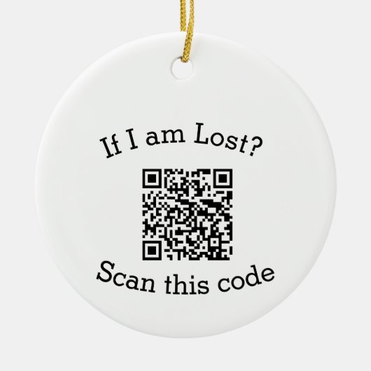 Scan QR-code gevonden mij code huisdier  Keramisch Ornament (Voorkant)