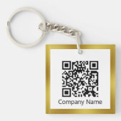 Scan QR Code Gold en White Business Sleutelhanger (voorkant)