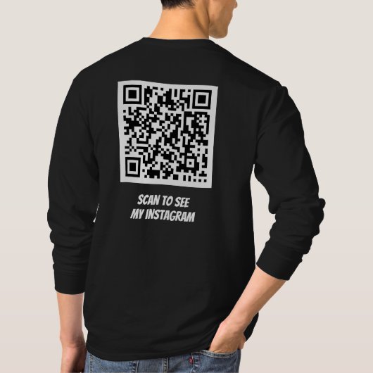 Scan QR Code Instagram, Twitter, Facebook T-Shirt (Achterkant)
