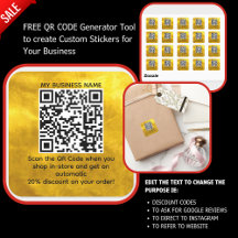 Scan QR Code Korting OP MAAT Gemaakte Gold