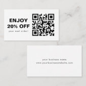 Scan QR-code Kortingscode zwart en wit Visitekaartje (Voorkant / Achterkant)