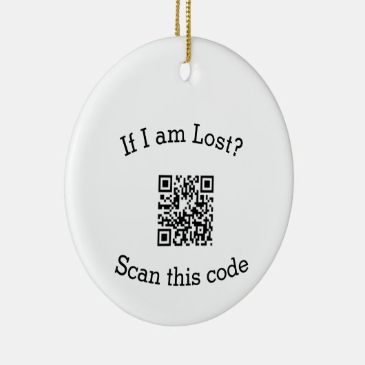 Scan QR code lost found me code pet  Keramisch Ornament (Rechts)