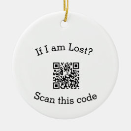 Scan QR code lost found me code pet  Keramisch Ornament