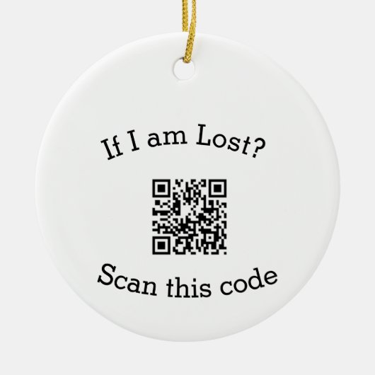 Scan QR code lost found me code pet  Keramisch Ornament (Voorkant)
