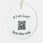 Scan QR code lost found me code pet  Keramisch Ornament (Links)