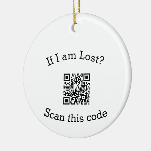 Scan QR code lost found me code pet Keramisch Ornament (Links)