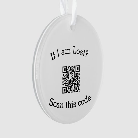 Scan QR code lost found me code pet  Ornament (voorkant)