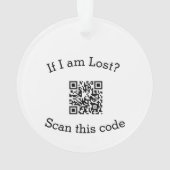 Scan QR code lost found me code pet Ornament (achterkant)