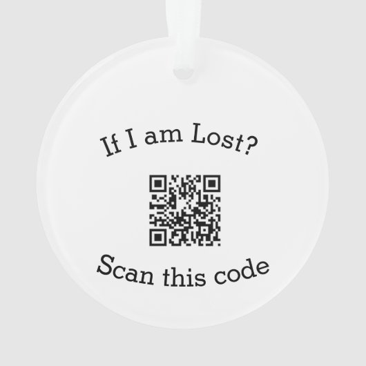 Scan QR code lost found me code pet  Ornament (achterkant)