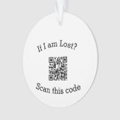 Scan QR code lost found me code pet Ornament (voorkant)